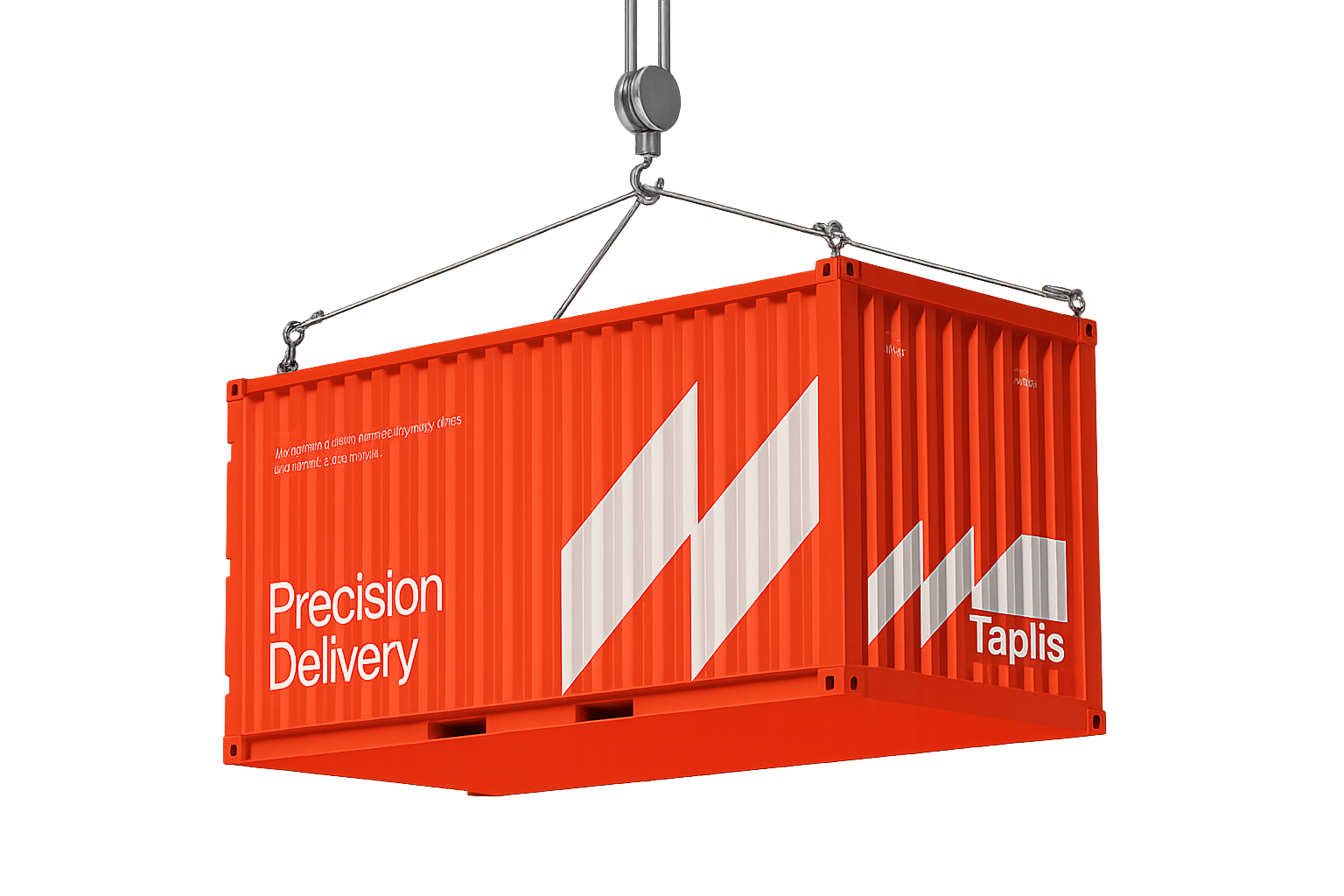 Taplis Shipping Container Suspended by Crane